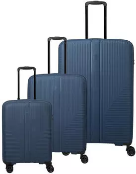 Travelite Air Stripe 4-Rollen-Trolley Set 55/66/77 cm (7000340) navy