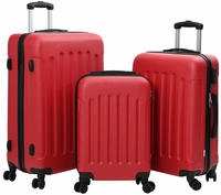 vidaXL Koffer mit Schloss 3 stk. Rot 50 x 31 x 78 cm ABS Kunststoff