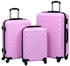 vidaXL Trolley-Set 55/66/76 cm pink