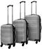 vidaXL Hardcase Trolley Set 45.5/55/66 cm silver