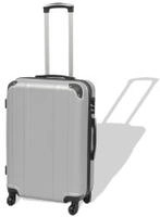 vidaXL Vierteiliges Hartschalen-Trolley-Set Silber