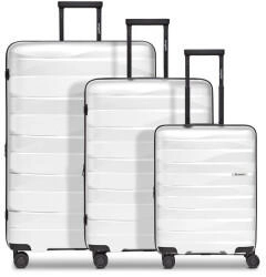 Bergpfeil Travel 4-Rollen-Trolley Set 55/66/75 cm (BP1237) ice white metallic
