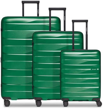 Bergpfeil Travel 4-Rollen-Trolley Set 55/66/75 cm (BP1237) emerald green metallic