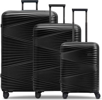 Pactastic Collection 02 The Three Set 4-Rollen-Trolley Set 55/67/77 cm (P12352-3) black metallic