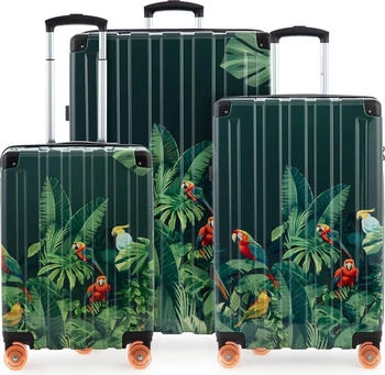 Hauptstadtkoffer Q-Damm 4-Rollen-Trolley Set 54/68/78 cm papagei