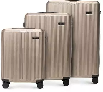 Wittchen Stripes 4-Rollen-Trolley Set 55/67,5/76,5 cm ( 56-3A-60S) gold