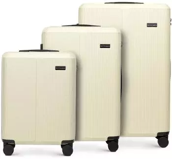 Wittchen Stripes 4-Rollen-Trolley Set 55/67,5/76,5 cm ( 56-3A-60S) cream