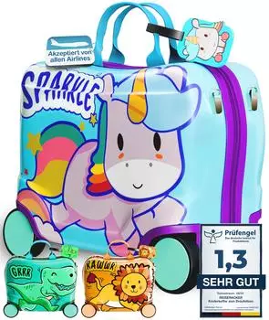 Reiseracker Kinderkoffer zum Draufsitzen (RR-Rosc) magic sky blue