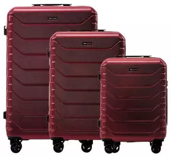 Wings Crake 4-Rollen-Trolley Set 54/66/76 cm wine red