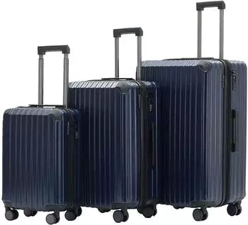 Münicase M816 4-Rollen-Trolley Set 55/65/76 cm dark blue