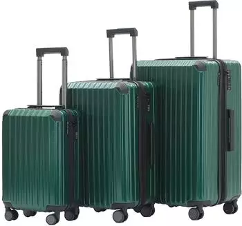 Münicase M816 4-Rollen-Trolley Set 55/65/76 cm dark green