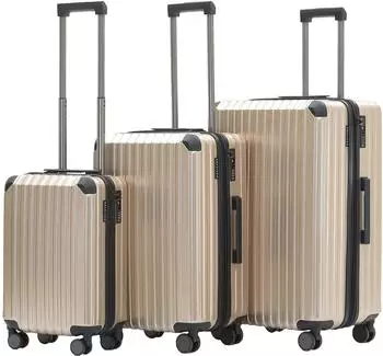 Münicase M816 4-Rollen-Trolley Set 55/65/76 cm champagne