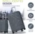 Juskys Rom 4-Rollen-Trolley Set 55/66/76 cm anthrazit
