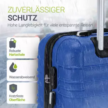 Juskys Rom 4-Rollen-Trolley Set 55/66/76 cm blau – Durchdachte Organisation macht jede Reise entspannter