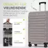 Juskys Rom 4-Rollen-Trolley Set 55/66/76 cm champagner