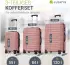 Juskys Rom 4-Rollen-Trolley Set 55/66/76 cm rosa