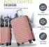 Juskys Rom 4-Rollen-Trolley Set 55/66/76 cm rosa