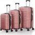 Juskys Rom 4-Rollen-Trolley Set 55/66/76 cm rosa