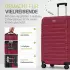 Juskys Rom 4-Rollen-Trolley Set 55/66/76 cm rot