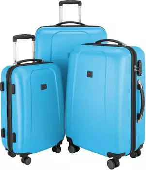 Hauptstadtkoffer Wedding 4-Rollen-Trolley Set 55/65/75 cm cyan blue
