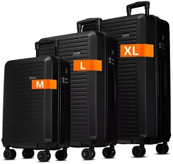 Nowi 4-Rollen-Trolley Set 56/66/76 cm (5976) midnight black