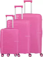 Travelite Pacific 4 Rollen Kofferset 3-teilig pink