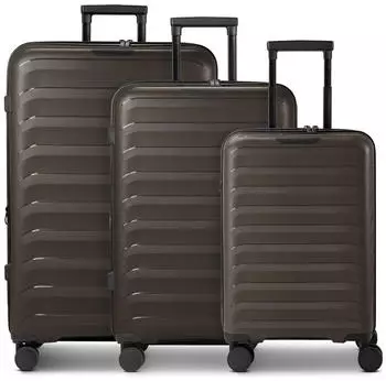d & n Toronto 4-Rollen-Trolley Set 54/65/75 cm mocha brown