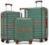 Kono Cannes 4-Rollen-Trolley Set 55/66,5/76,5 cm green/brown