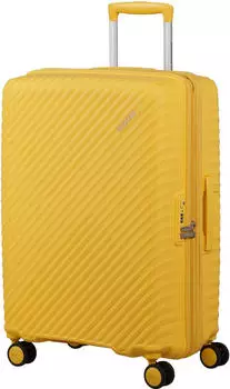 American Tourister Diablast Spinner 68 cm (159574) digital yellow – Beweglichkeit auf vier Doppelrollen für Handhabung