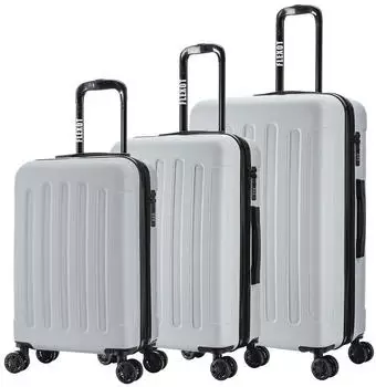 Flexot F-3045 4-Rollen-Trolley Set 55/68/77 cm silvergrey