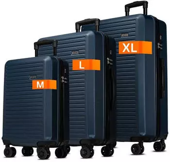 Nowi 4-Rollen-Trolley Set 56/66/76 cm (5976) navy blue