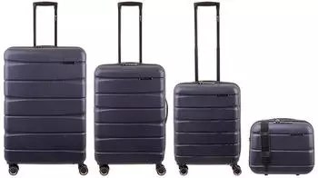 Franky ABS13 4-Rollen-Trolley Set 55/66/76 cm & Beauty Case darkblue