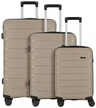 d & n Travel Line 4100 4-Rollen-Trolley Set 3-teilig (4100) taupe