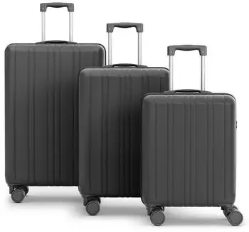Wertes 4-Rollen-Trolley Set 55/67/77 cm 196L black