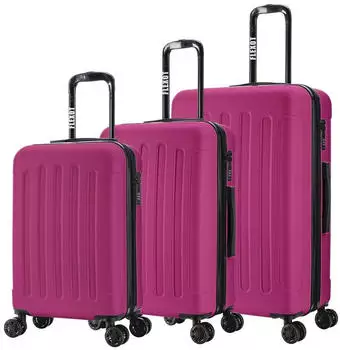 Flexot F-3045 4-Rollen-Trolley Set 55/68/77 cm dark purple