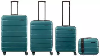 Franky ABS13 4-Rollen-Trolley Set 55/66/76 cm & Beauty Case transformative teal