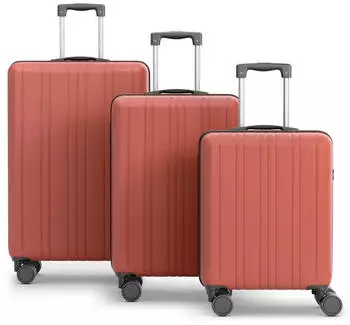 Wertes 4-Rollen-Trolley Set 55/67/77 cm 196L terracotta
