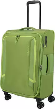 Travelite Corsiica 4-Rollen-Trolley 67 cm (8000148) fresh green – Praktische Innenaufteilung für organisiertes Reisen