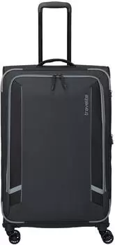 Travelite Corsiica 4-Rollen-Trolley Set 55/69/77 cm & Boarding Bag (8000140) black – Travelite Corsica – Kofferset mit wasserabweisendem Polyester