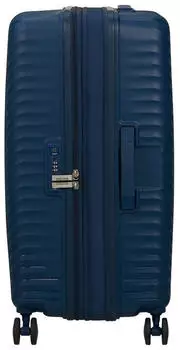 American Tourister Diablast Spinner 68 cm (159574) darkwave blue – Vier Doppelrollen ermöglichen müheloses Rangieren auf Reisen