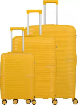 Travelite Pacific 4-Rollen-Trolley Set 55/67/78 cm yellow