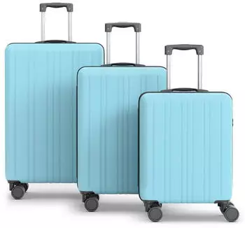 Wertes 4-Rollen-Trolley Set 55/67/77 cm 196L light blue