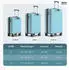 Wertes 4-Rollen-Trolley Set 55/67/77 cm 196L light blue