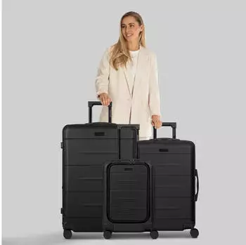 Police London 4-Rollen-Trolley Set 55/64/74 cm deep black – Police London Trolley Set für strukturiertes Reisen in drei Größen