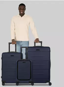 Police London 4-Rollen-Trolley Set 55/64/74 cm dark navy – Police London 4-Rollen-Trolley Set – robuste ABS-Konstruktion für zuverlässigen Reiseschutz