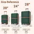 Kono Cannes 4-Rollen-Trolley Set 55/66,5/76,5 cm dark green/brown