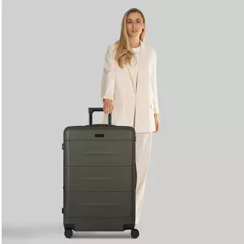Police London 4-Rollen-Trolley 74 cm cool olive – 360-Grad-Doppelrollen für komfortable Fortbewegung auf befestigten Wegen