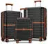 Kono Cannes 4-Rollen-Trolley Set 55/66,5/76,5 cm black/brown