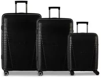 Worldpack Havanna 4 Rollen Kofferset 3-teilig schwarz