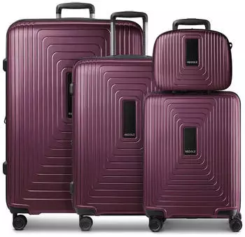 REDOLZ Essentials 14 4-Rollen-Trolley Set + Beautycase 4-teilig (RD12439) aubergine metallic